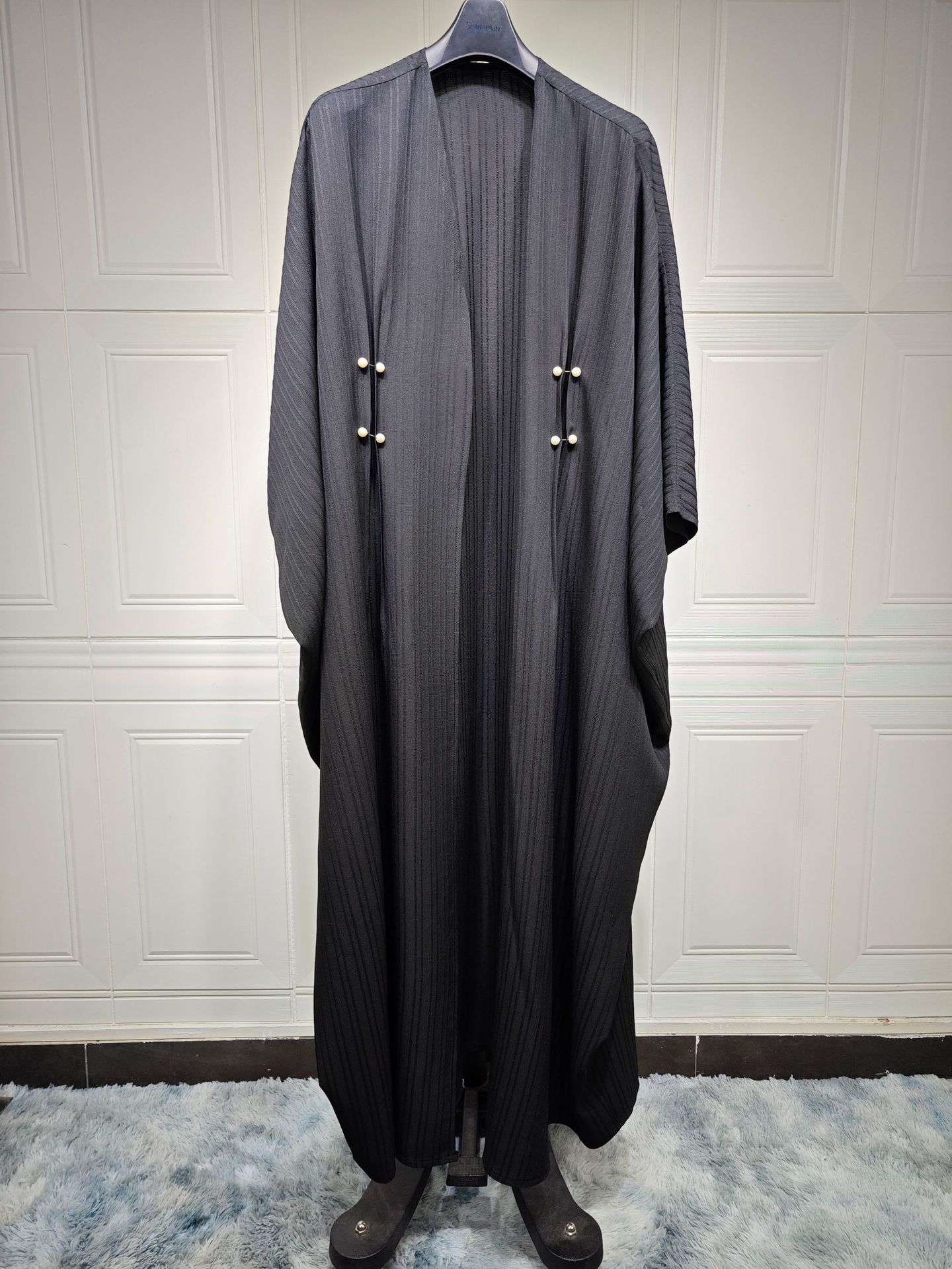 Muslim Women's Wear Modest Modern Fashion Turkish Striped Casual Plus Size Abaya Cardigan Robe - Image 7